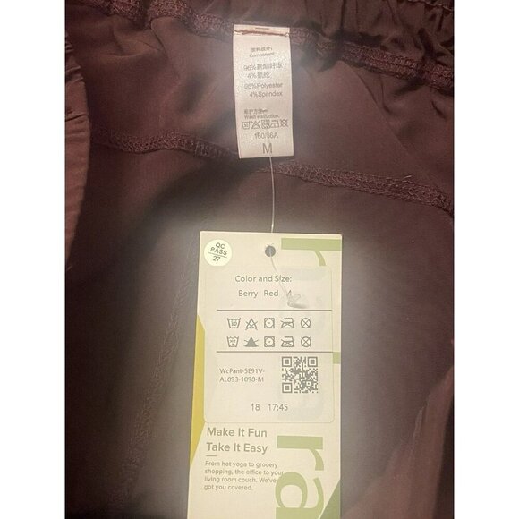 NEW Halara High Waisted Elastic Waistband Hiking Joggers Size M Berry Red NWT - Picture 6 of 7